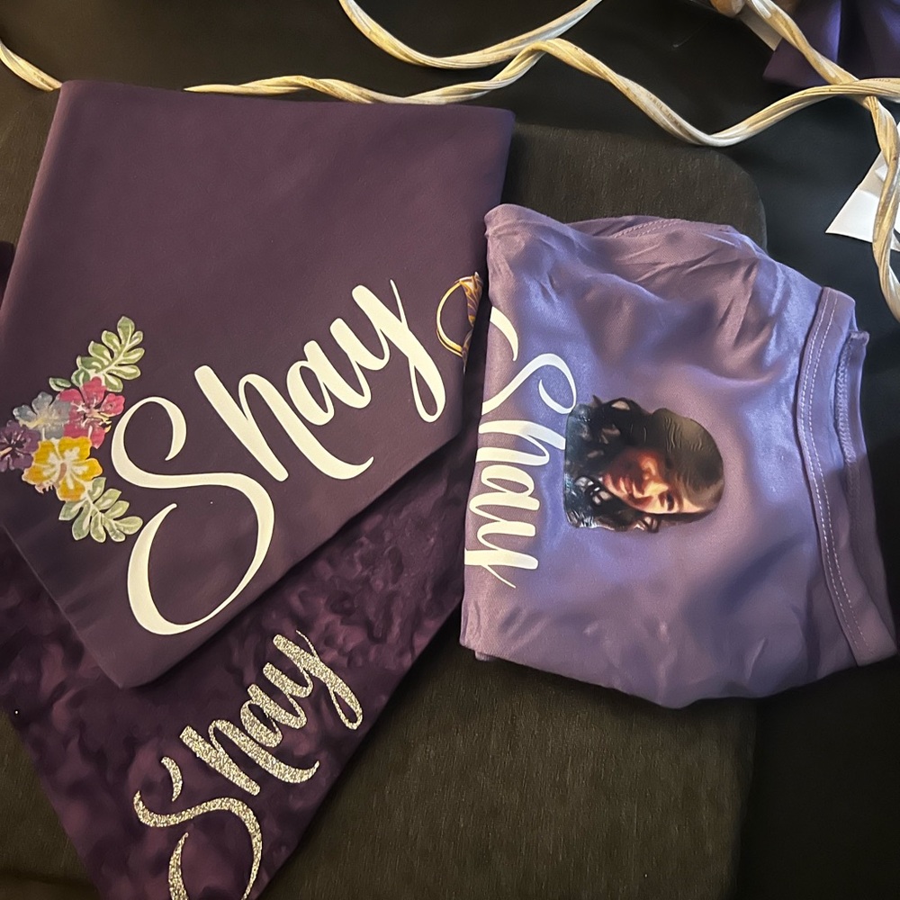 Dog shirt and bandanna someone who has pass away
